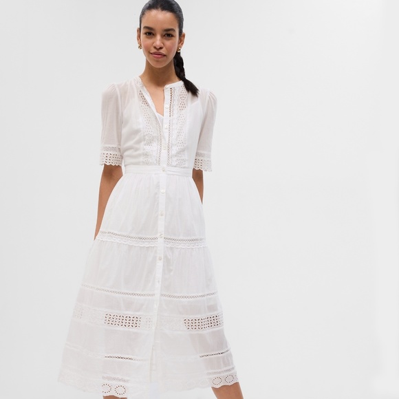 NEW WITH TAGS BROOKS BROTHERS EYELET SHIRTDRESS…SIZE 0 FULLY LINED…IN DEMAND - Picture 3 of 9